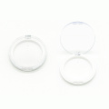 Пустое обычное белое круглый пластиковый прижатый порошок с прозрачной крышкой компактные косметические корпусы для румян